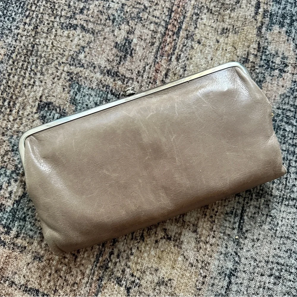 HOBO Taupe Leather Wallet